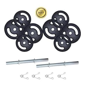 Kit 20Kg Anilha/ Halteres De Ferro Premium + Barra Maciça