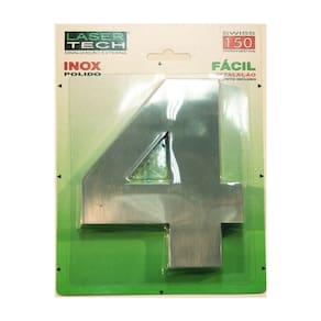 Números Inox algarismos - Para Fachadas - 15cm - Nº 4