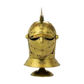 Enfeite Capacete Cavaleiro Medieval Dourado 47X26X30Cm