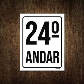 Placa Sinalização Ambiente Identificação 24º Andar 27X35