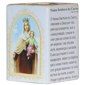 Enfeite Decorativo Nossa Senhora Do Carmo Com Suporte Velas