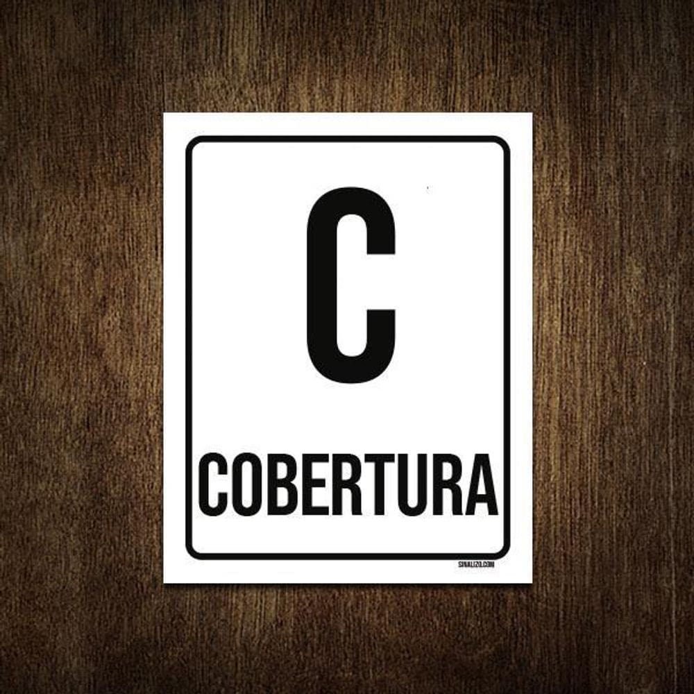 Placa Sinalização Ambiente Cobertura 27X35