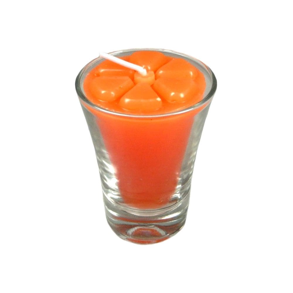 Kit 6 velas laranja 7 cm no copinho 12 h decoração festa