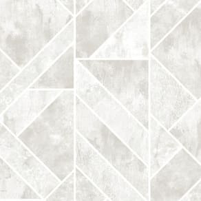 Papel de Parede Geométrico Bege e Branco - 10m x 0.53m