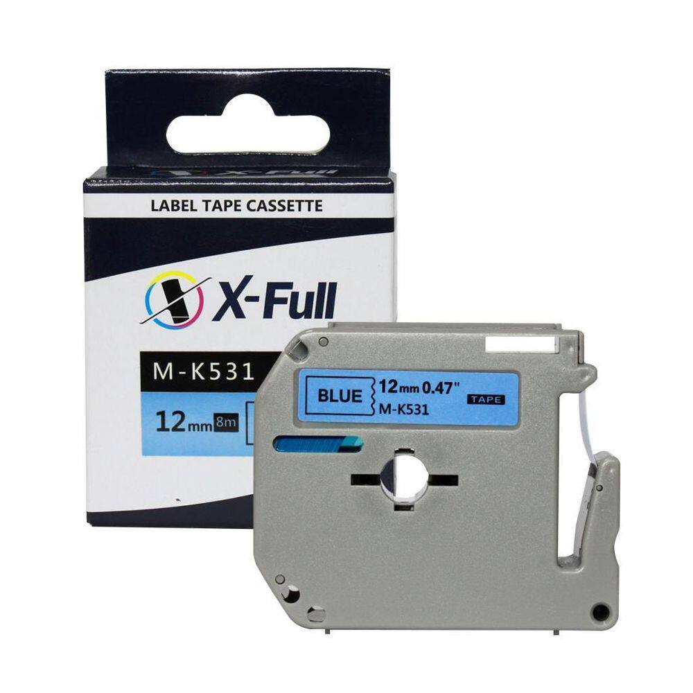 Fita Compatível Brother Mk 531 Azul Letra Preta 12Mm