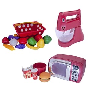 Cozinha Eletro Menino Brinquedo Kit Microondas 19 Peças