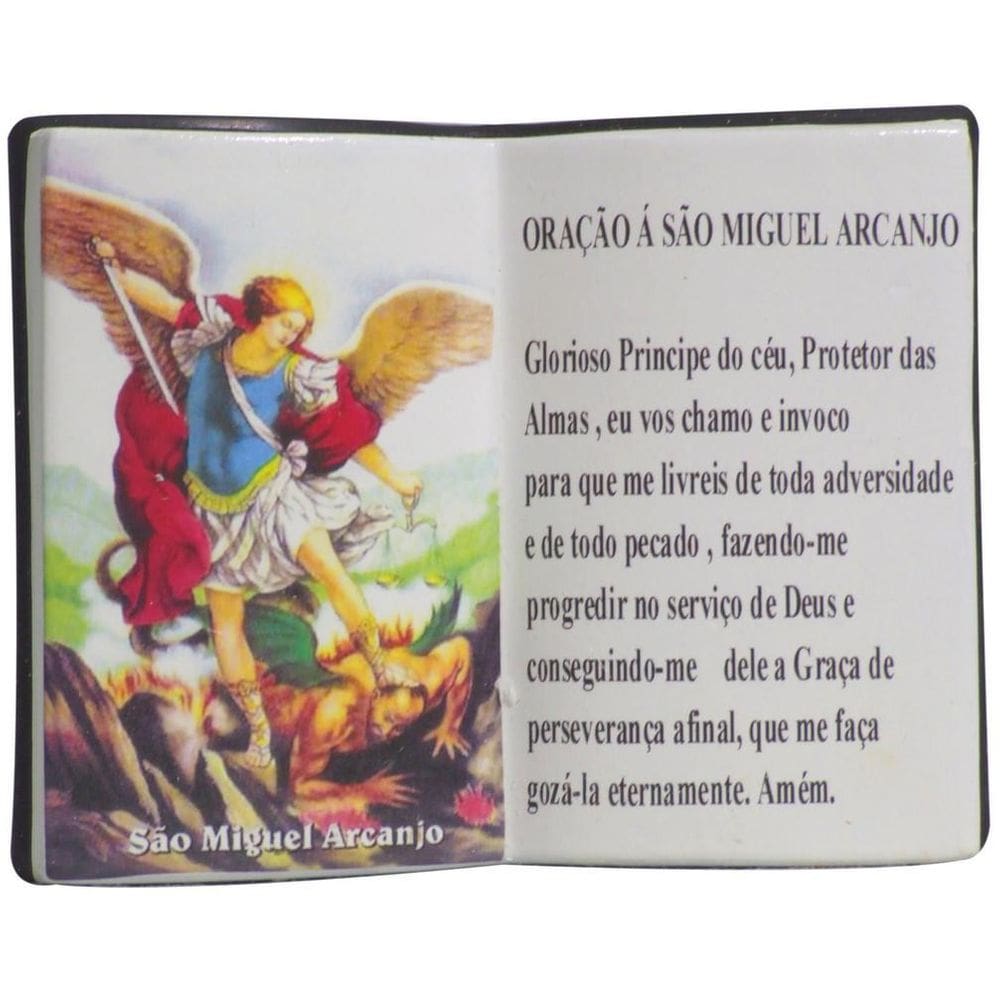 Enfeite Decorativo Resina Livro Arcanjo Miguel