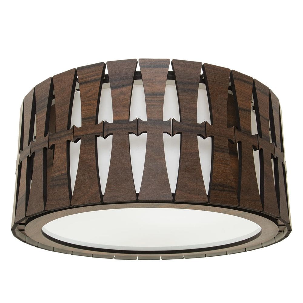 Lustre Decorativo Madeira Plafon Maracaju 25Cm