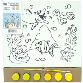Kit Pintura Tela 25X30Cm Fundo Do Mar - Kits For Kids