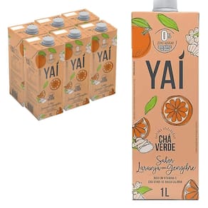 Kit Com 6Und Chá Verde Yai Sabor Laranja & Gengibre 1 Litro