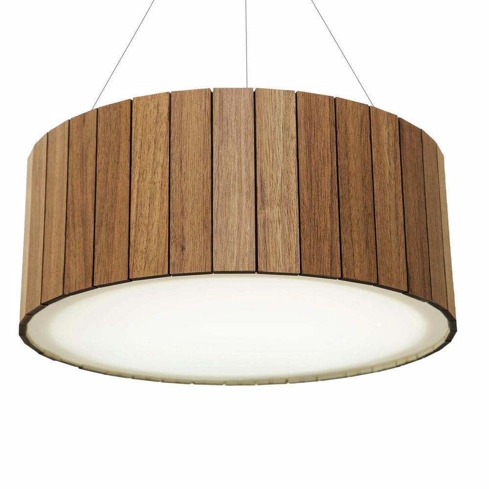 Lustre Decorativo Madeira Pendente Redondo Dunas 60Cm