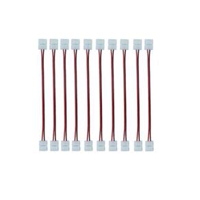 Kit 10 Conector Emenda Fita Led 3528 5050 Extensão 2 Vias