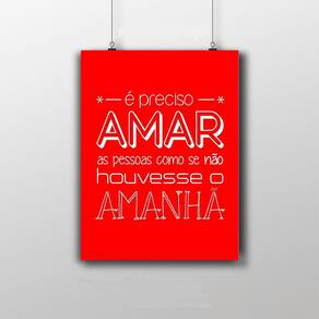 Placa Decorativa Frase É Preciso Amar As Pessoas 20X30Cm