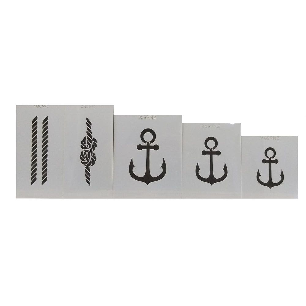 Kit Stencil 5 Peças Plástico Flexível - Diversos Tamanhos