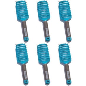 Kit 10 Escovas Vazada Raquete Cerâmica Azul Celeste