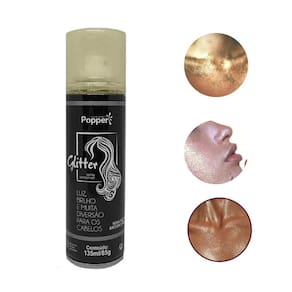 Glitter Para Cabelo Corpo Em Spray Dourado Fácil Aplicação