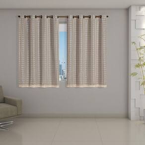 Cortina Blackout Pata Com Voil Xadrez 2,80 M X 1,60 M Avelã