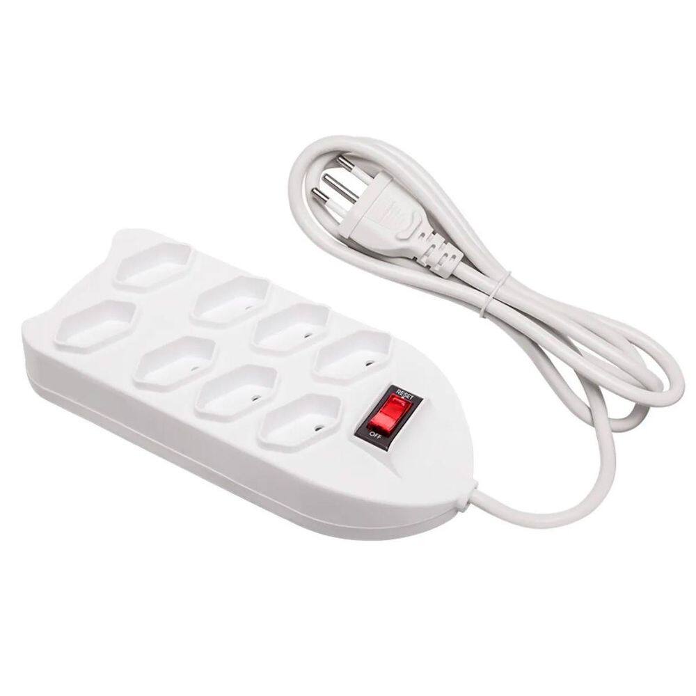 Extensão Energia 2 Metros 8 Tomadas 110/220V Bivolt Perfeita