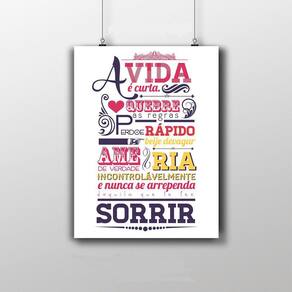 Placa Decorativa Frase - A Vida É Curta