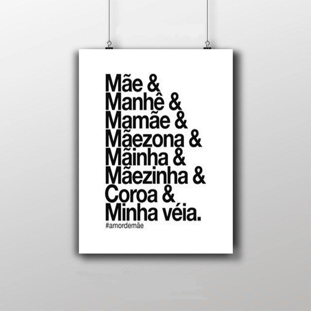 Placa Decorativa Mãe & - Presente Para Mãe Quadro 20X30Cm