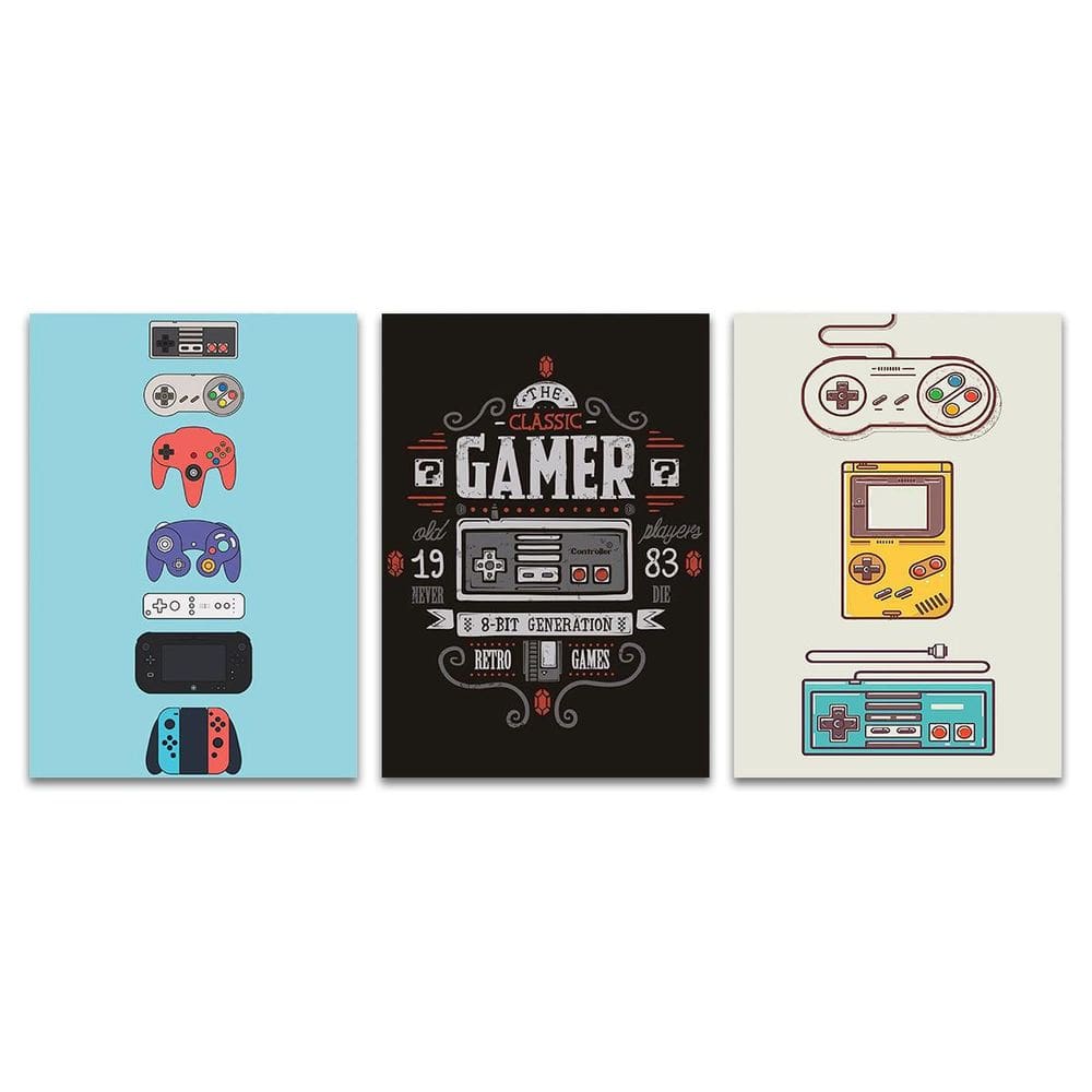 Placas Decorativas Gamer Minimalista 30X20Cm