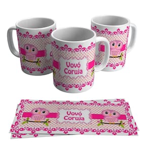 Caneca Personalizada Vovó Coruja Dia Dos Avós Vó Mãe 325ml