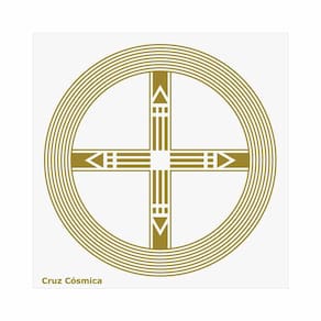 Placa Radiônica Cruz Cósmica - Proteção 14x14 cm