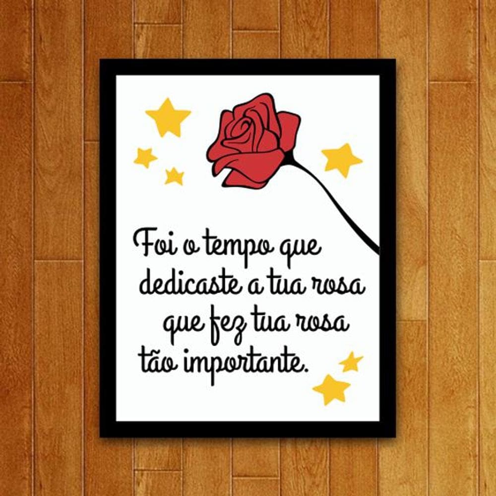 Placa Decorativa - Rosa Pequeno Príncipe