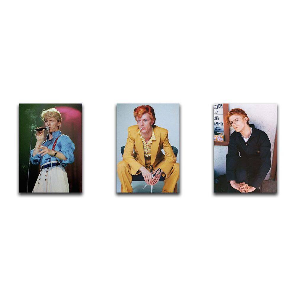 Kit 3 Placas Decorativas Cantor David Bowie Arte Mdf