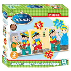 Quebra-Cabeça Nig Brinquedos Pinóquio Sequência Lógica