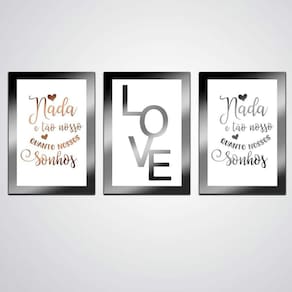 Quadro Decorativo Nada É Tão Nosso Quanto Nossos Sonhos Mdf