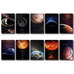 Kit 10 Placas Decorativas Astronomia Em Mdf