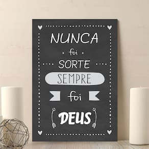 Placa Decorativa Nunca Foi Sorte 20X30Cm