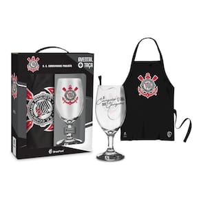 Kit Oficial Taça 330Ml Clubes + Avental - Corinthians