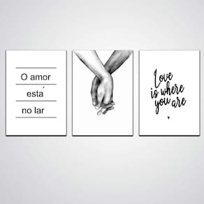 Quadro O Amor Esta No Lar Em Madeira Mdf 30X20Cm