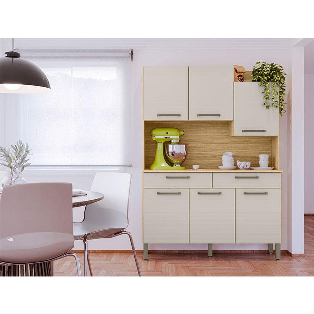 Kit Cozinha Ambiente Modena 6 Portas Freijó Soft - Kits Paraná