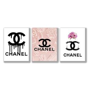 Kit 3 Placas Decorativas Arte Fashion Retro Mdf