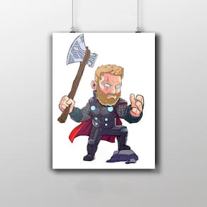 Placa Decorativa Thor Desenho Guerra Infinita Vingadores Marvel