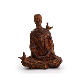 Imagem De São Francisco De Assis Meditando Resina 20 Cm