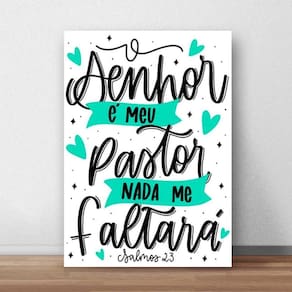 Placa Decorativa Frase Religiosa O Senhor É Meu Pastor Mdf