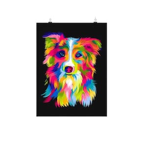 Placa Decorativa Cachorro colorido artwork