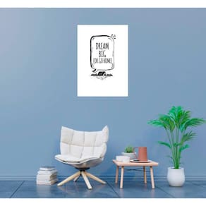 Placa Decorativa Frase Dream Big Simples 20X30Cm