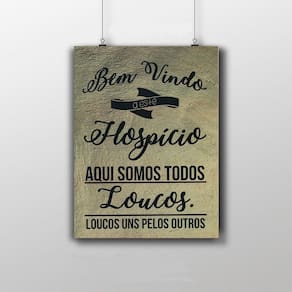 Placa Decorativa Frase Somos Todos Loucos 20X30Cm