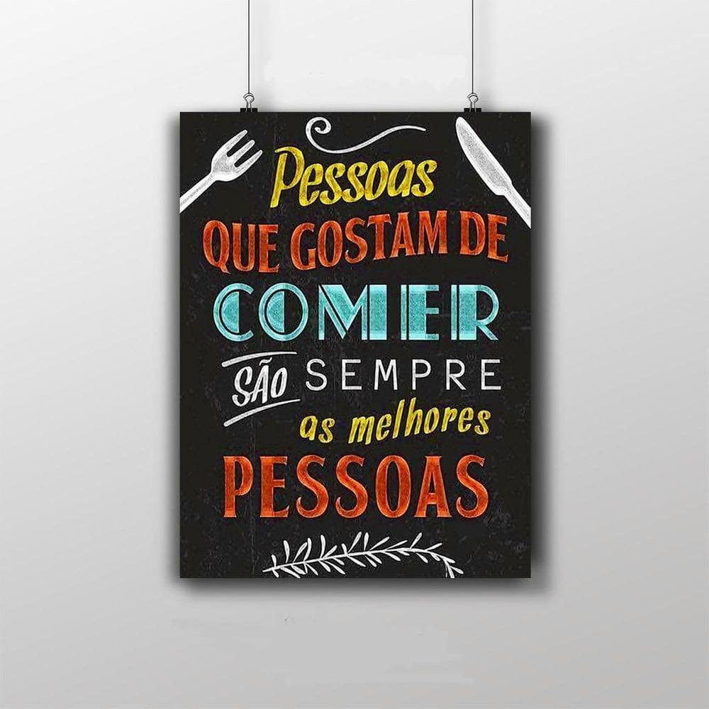 Placa Decorativa Frase Pessoas Que Gostam De Comer 20 X30 Cm