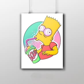 Placa Decorativa Bart Simpson Brisado Desenho