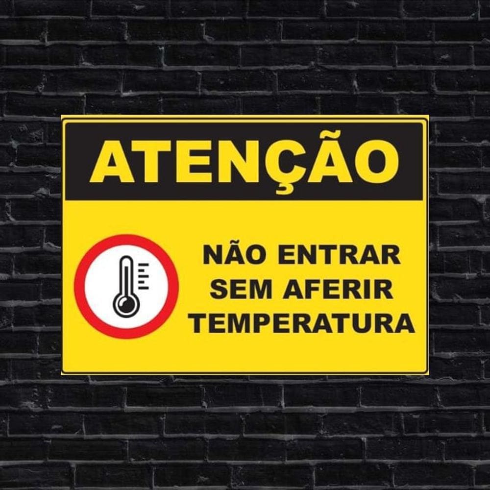 Placa Decorativa De Sinalização Aferir A Temperatura 20X30Cm