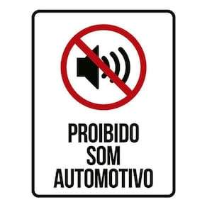 Kit 3 Placas Sinalização - Proibido Som Automativo Ícone