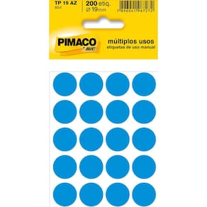 Etiqueta Multiuso Ø 19 Mm 10 Folhas Tp19 Azul Pimaco