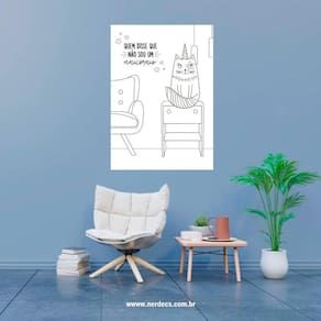 Placa Decorativa Quem Disse Que Não Sou Um Unicórnio Gato Unicórnio