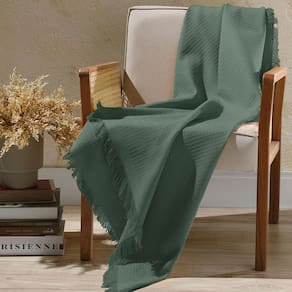 Manta de Sofá Marrocos Dohler 120cm x 150cm Verde